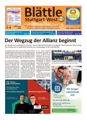 Blättle Stuttgart-West 7–8/2025