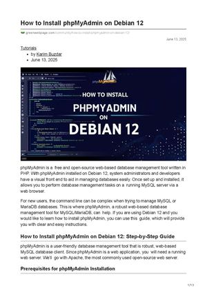 How To Install Php My Admin On Debian 12
