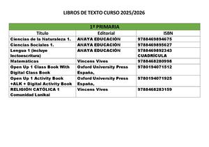 Libros Y Materiral Escolar 25 26