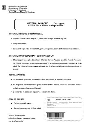 1r Llibres I Material 25 26