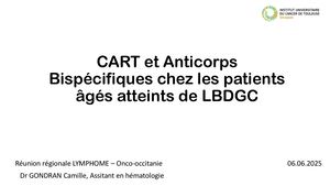 RR Lymphome Ouest : Cart Et Bispécifiques Chez Les Patients âGés Atteints de Lymphome B- Camille Gondran