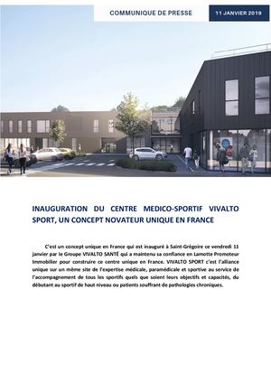 Lamotte inaugure le centre médico-sportif Vivalto Sport à Saint-Grégoire - 11 janvier 2029