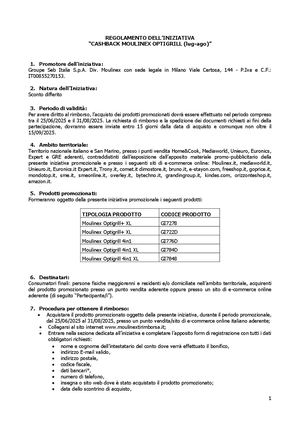 Regolamento Cashback Moulinex Optigrill (Lug Ago) Def