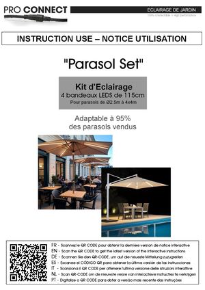 1014 Parasol SET - 4 x SIlicon LED 120 cm