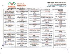 Programacion de examenes de 2do4to6to Febjulio2025