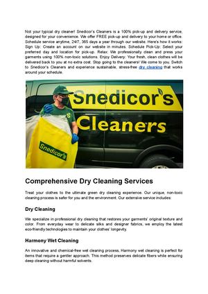 Snedicor’s Cleaners - Premier Dry Cleaner in Howell, MI