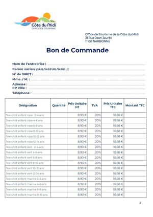 Bon De Commande Catalogue CDM .