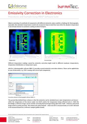 Infratect Emissivity Correction Of Thermograms In Electronics Distrame