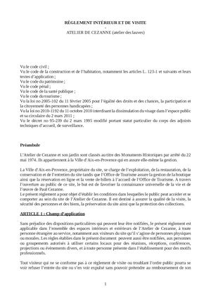 Reglement Interieur - Atelier - FR