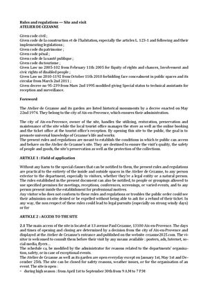 Réglement Interieur - Atelier - GB