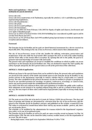 Réglement Interieur - Bastide - GB