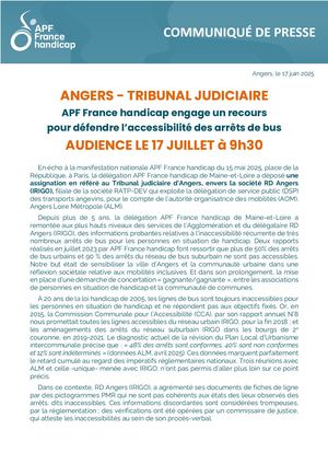 Communiqué De Presse Recours Apf France Handicap Contre Irigo (Accessibilité Arrêts De Bus)[1]