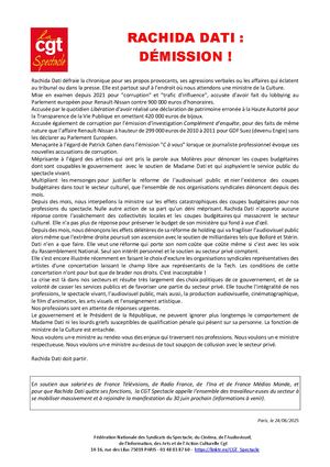 Cp Cgtspectacle Rachida Dati Demission 24062025