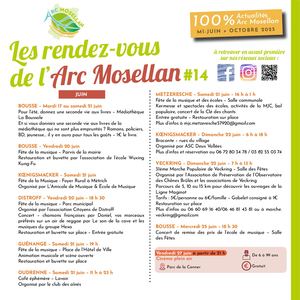 Les Rendez-Vous de L'Arc Mosellan Mi juin - Juillet - Août - Septembre - Octobre 2025