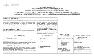 Formato Planificación Semanal Primaria Y Premedia Media