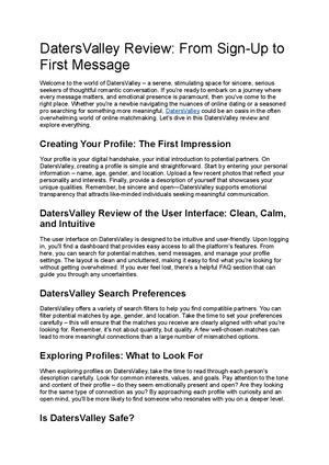 Daters Valley Review From Sign Up To First Message