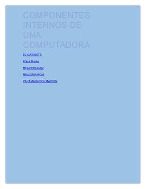 Componentes Internos De Una Computadora