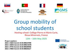 E+ Group mobility of school students in Rieux-Minervois May 2025