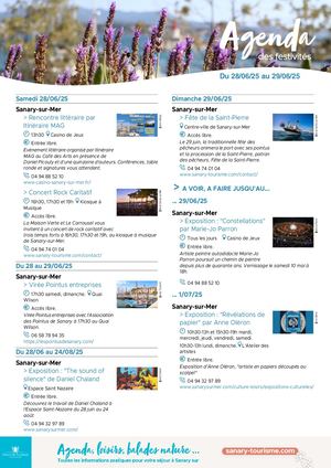 Agenda du week-end 28 & 29 juin 2025