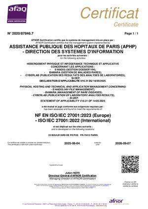 Certificat Iso 27001 - 2025