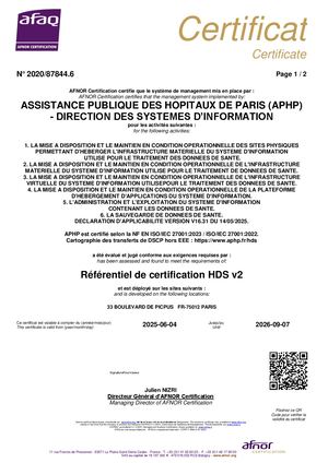 Certificat Hds 2025
