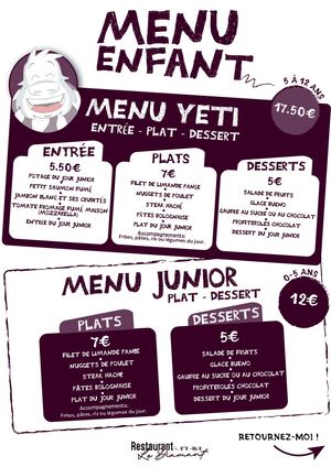 Menu Enfant