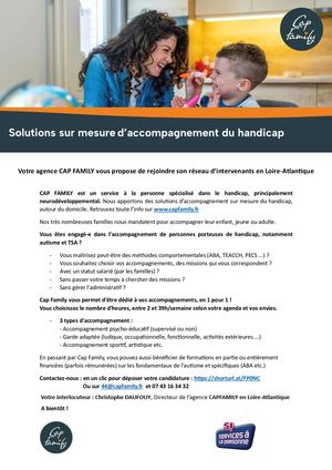 Offre Rejoindre Le Réseau D'intervenants Cap Family 2025