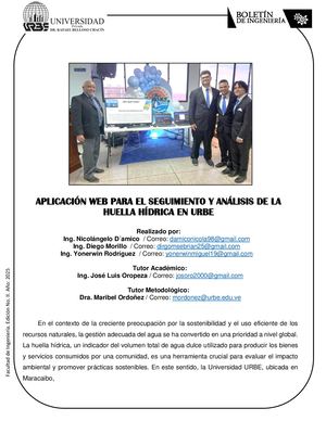 APLICACIÓN WEB PARA EL SEGUIMIENTO Y ANÁLISIS DE LA HUELLA HÍDRICA EN URBE