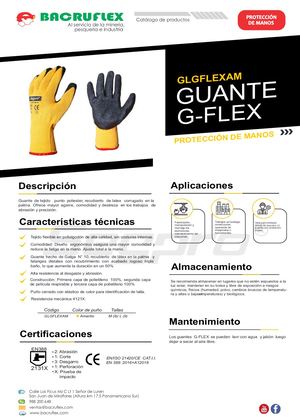 Guante g-flex amarillo marca SEGPRO, Bacruflex Glgflexam