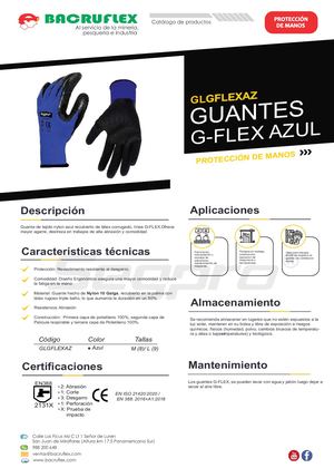 Guantes G-flex azul marca SEGPRO, Bacruflex Glgflexaz