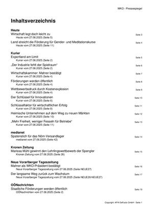 Pressespiegel 20250627