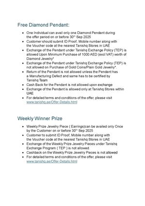 Tanishq -T& C Lulu Promo