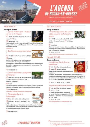Agenda Bourg En Bresse Juillet Août 2025