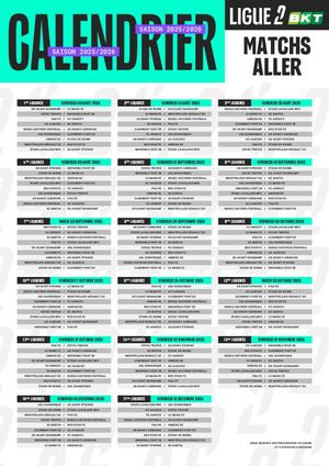 Ligue 2 : calendrier 2025-2026