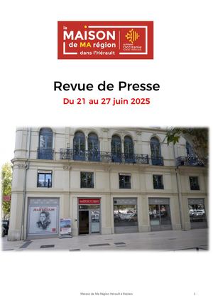 Revue de presse hebdomadaire n°21270625