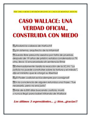 CASO WALLACE: UNA VERDAD OFICIAL, CONSTRUIDA CON MIEDO