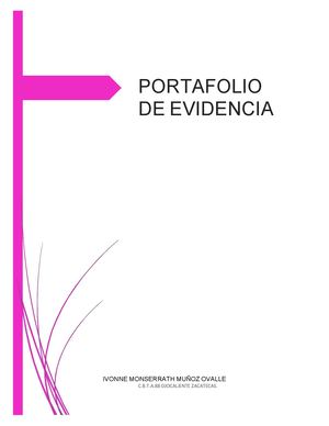 ¡Portafolio De Evidencia De Ivonne Monserrath Muñoz Ovalle!