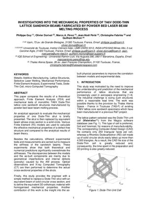 2 - [2023] Ph Guy & Al. Ecssmet Proceedings - Dode Thin Lattice Structure