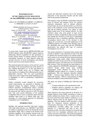 10 - [2000] Ecssmet Vibroacoustic Behaviour Of Artemis Reflector