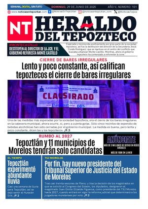 Heraldo del Tepozteco 101 | domingo, 29 de junio de 2025