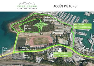 Accès piétons au Fort Carré