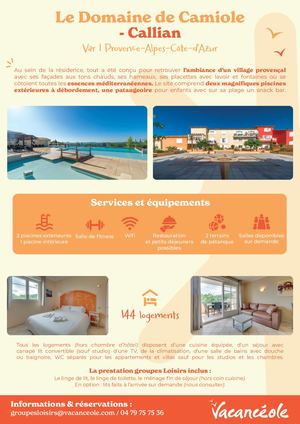 Catalogue Groupes Loisirs Vacanceole 2025 Seniors Excursionnistes Et Sportifs
