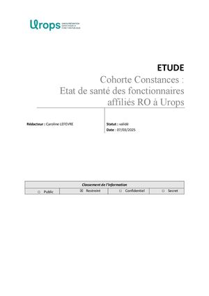 Urops Etude Constances N°5 2025