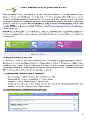 Rapport du référent culture juin 2025