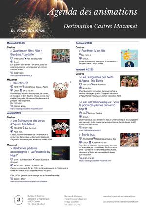 Agenda Animations Juillet 2025 Destination Castres Mazamet Compressed