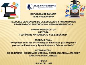 Trabajo Final De Teorías De Aprendizaje Y De Enseñanza