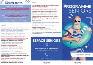 Programme Seniors (Juillet / Aout)