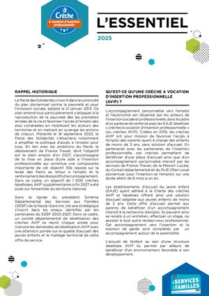 L'Essentiel 2025 sur les crèches Avip
