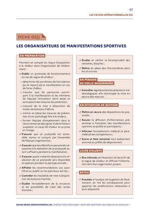 Fiche pour les organisateurs de manifestations sportives