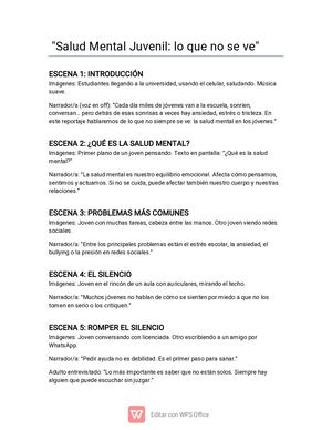 Guión Literario Reportaje